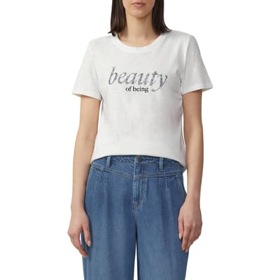 s.Oliver T-shirts Offwhite Maat: 44 | Tops Outlet | Dames | Wit