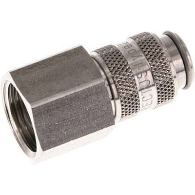 RVS 306L DN 5 Luchtkoppeling Snelkoppeling G 3/8 inch Binnendraad Double Shut-Off - CLS5-F-SSL-SV-P-038