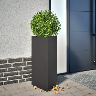 vidaXL - Plantenbak - driehoek - 40x34,5x70 - cm - staal - zwart