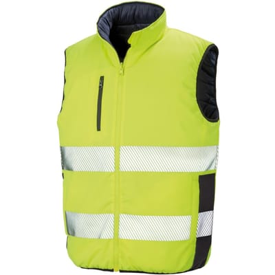 SAFE-GUARD by Result Unisex Adult Soft Touch Reversible Gilet L yellow