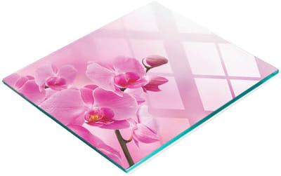 Decoratieve snijplank van gehard glas, roze orchidee, 60x52 cm