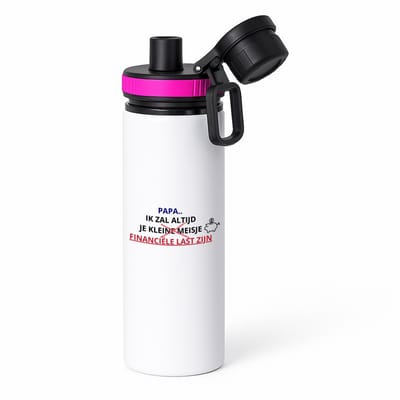 Hacebo® - Papa cadeau waterfles met draaidop roze - Papa - Verjaardag papa - Vader cadeau - Vader - Vader cadeautjes - Vaderdag cadeau - Vader cadeautjes verjaardag - liefste papa - papa - Leuk kado om te geven - water fles - 850ML
