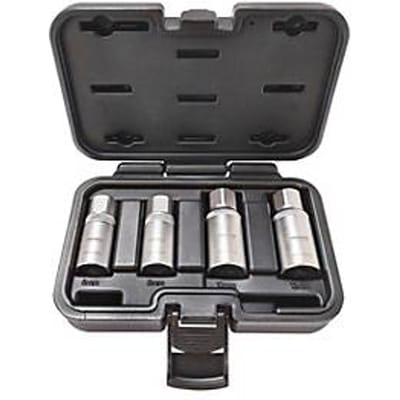 Projahn dopsleutelset, 4-delig, 1/2" aandrijving (12,5 mm), voor draadstangen/stokschroeven/stiftbouten, M6-M12, SW 21 mm