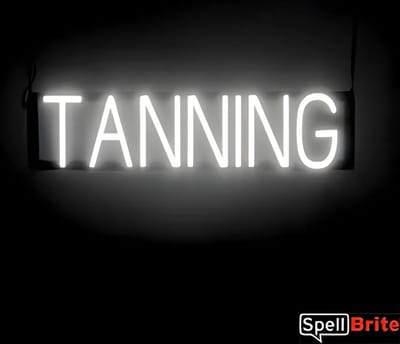 TANNING - Lichtreclame Neon LED bord verlicht | SpellBrite | x cm | 6 Dimstanden - 8 Lichtanimaties | Reclamebord neon verlichting