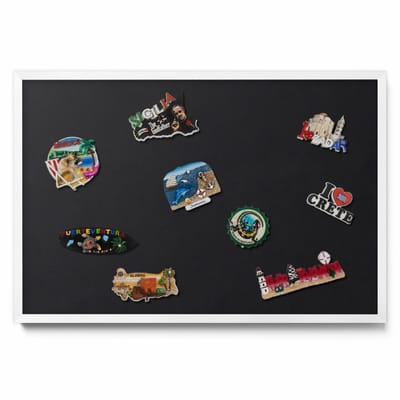 Tulup Magneetbord met Witte Frame - Zwart Magneetbord in Effen Kleuren - 60 cm x 40 cm - Zwarte kleur - Magnetisch Bord voor Thuis en Kantoor - Magneetbord voor Herinneringen - Magnetisch Bord voor Magneten