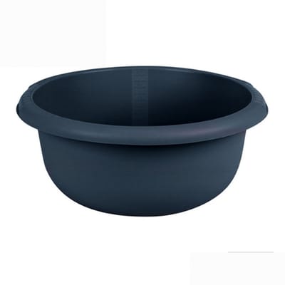 Afwasbak – 15L – Ø40 cm – Blauw/Midnight Blue – Rond - (Extra Stevig) - Stevige en Stijlvolle Plastic Waskom - Teil - Afwassen