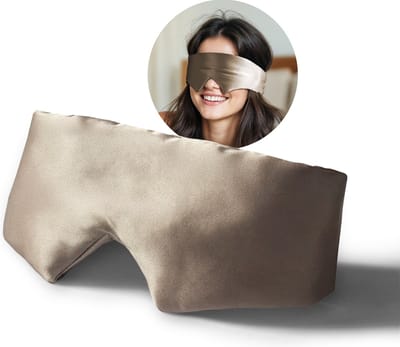 Sleeptime Zijden Slaapmasker - Silk Sleep Mask - 100% Verduisterend Oogmasker - Taupe - 23 momme Moerbei Zijde - Mulberry Silk