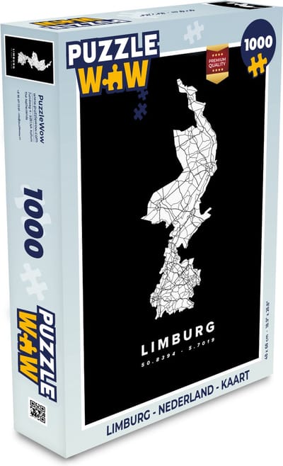 Puzzel Limburg - Nederland - Kaart - Legpuzzel - Puzzel 1000 stukjes volwassenen