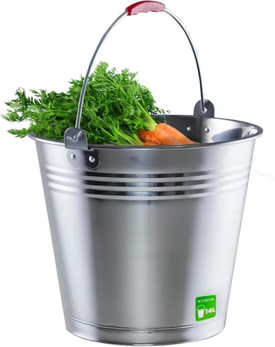 Stevige Zinken Emmer 14 Liter - Waterbak, Mortelkuip & Opbergmand voor Tuin en Huis