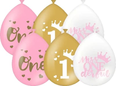 Party balloons - First birthday girl