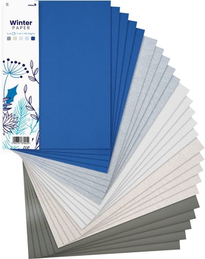 Netuno - set papieren in winterkleuren - 5x5 - A4 - 21 x 29,7 cm - 25 vellen