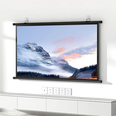 Projectiescherm - Draagbaar scherm - Thuisbioscoop presentatie - Zelfklevende haakbevestiging - 89x134cm - Wit