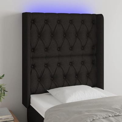 Bed hoofdbord - Decoratief paneel - Slaapkamer aankleden - Verstelbare LED verlichting - 83x16x118/128cm - Zwart