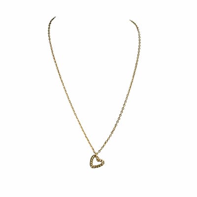 FlowJewels - ketting - stainless steel - hart - handgemaakt - goudkleurig - valentijnsdag