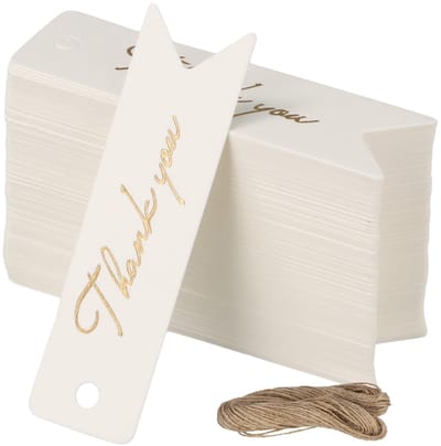 Dailygoods- Geschenklabels 100 stuks - Kraftpapier - Cadeaulabels - Bedankjes - Papieren Hangers - 7 x 2 cm - Duurzaam en robuust