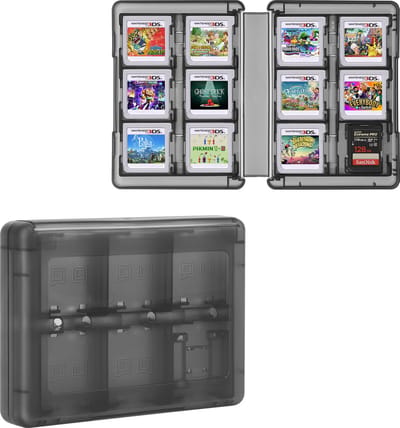 kwmobile game card case geschikt voor Nintendo 3DS games - Voor max. 22 games - Beschermt tegen vuil en stof - In zwart