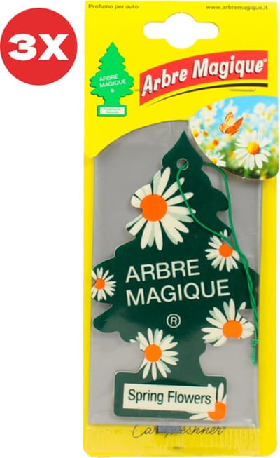 3 stuks Voorjaarsbloemen Arbre Magique Geurboom luchtverfrisser voor in de auto Spring Flowers – Car Parfum – Geurboompje – Geurbooster – Wonderboom – Geurverfrisser – Nieuwe Auto – Autogeur – Autoparfum – Geurblad