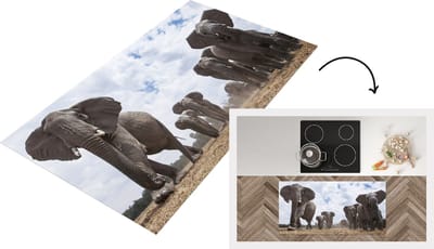 Keukenloper - Loper keuken - Kudde olifanten - 120x60 cm - Keukenloper vinyl