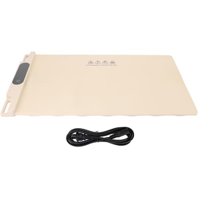 Plateau chauffant électrique en silicone, pliable et enroulable, arrêt automatique, température réglable sur 3 niveaux white