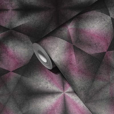 GRAFISCH 3D BEHANG | Caleidoscoopeffect - roodachtig paars zwart roze grijs - A.S. Création My Home My Spa