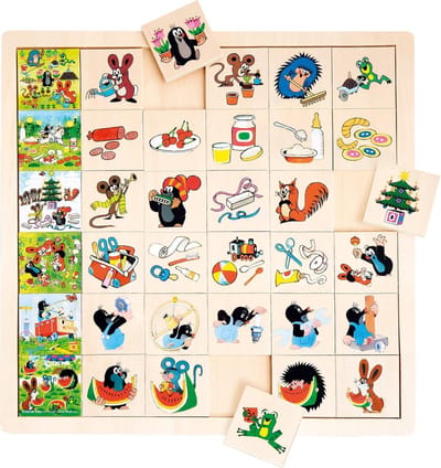 Bino Geheugenspel Little Mole Junior 31 X 31 X 1 Cm Hout 36-delig