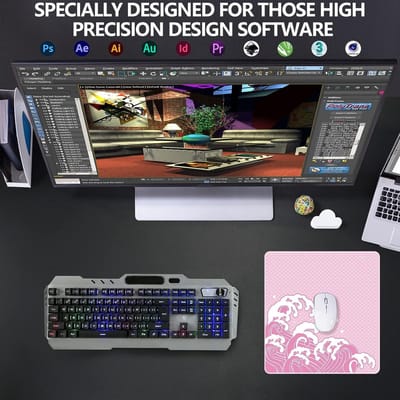 X-Raypad Aqua Control+ Wave gaming muismat - ultrahoge precisie - perfecte snelheid en controle - FPS-spelers met lage DPI-vereisten - AC+ Wave Love - 900 x 400 x 4