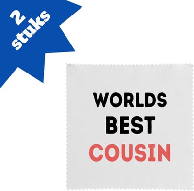 Akyol - worlds best cousin brillendoekjes - Neef - de beste neef - verjaardagscadeau - verjaardag - cadeau - cadeautje voor neef - neef artikelen - kado - geschenk - gift - 17,8 bij 17,8 cm - 2 stuks