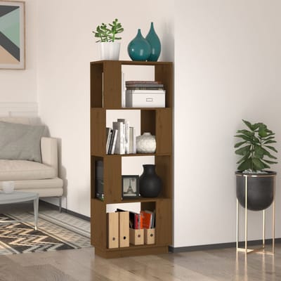 vidaXL - Boekenkast/kamerscherm - 51x25x132 - cm - grenenhout - honingbruin