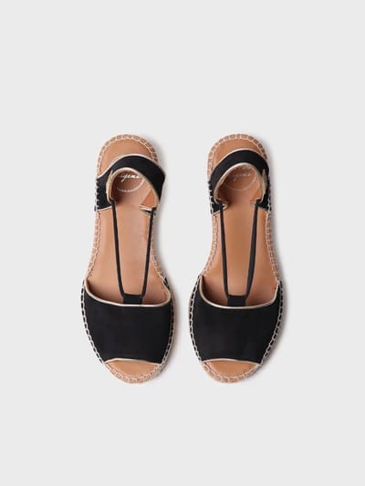 Suède espadrille met sleehak voor dames | BILDA