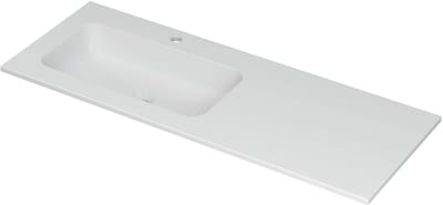 Ink Aspekt meubelwastafel links 120x45cm - 1 kraangat - Porselein mat wit