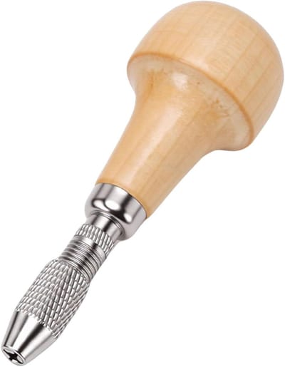 Handboorset met houten handvat - Mini bankschroef - Gedetailleerd handwerk - Inclusief 12 hulpstukken