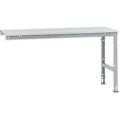 Manuflex aanbouwtafel UNIVERSAL Standaard, 1750 x 800 mm, melamine lichtgrijs, aluminium zilver