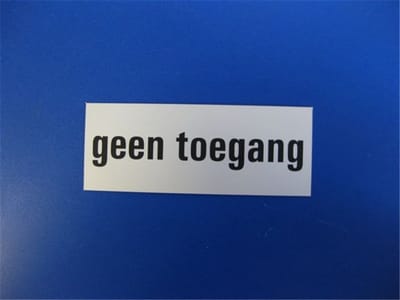 Tekstplaat 130X50Mm Alu Geen Toegang
