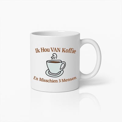 Grappige Koffieliefhebber Mok – 'Ik Hou van Koffie en Misschien 3 Mensen' Humoristische Keramische Beker