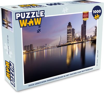 Puzzel Rotterdam - Water - Wolkenkrabber - Legpuzzel - Puzzel 1000 stukjes volwassenen