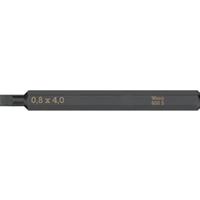 WERA Bit 800 S, voor sleufschroeven, 4,0 mm breedte, lengte 70 mm, 1/4 inch C6.3 aandrijving, extra taai, 5 stuks