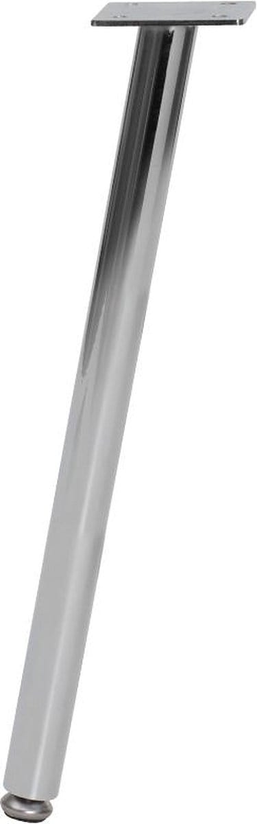 Stalen schuine meubelpoot chroom rond ø 2,5 cm en hoogte 40 cm - Set van 4 stuks