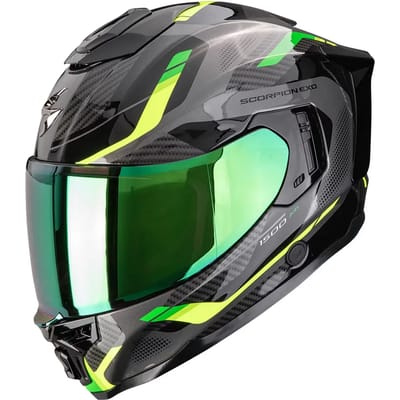 Scorpion EXO-1500 Sleek Black Green - Integraalhelm - Maat XL - Motorhelm - ECE 22-06 gekeurd