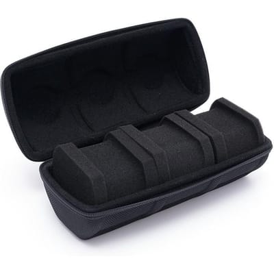 Boîte de rangement de luxe pour 3 montres, boîte de voyage Sac de rangement portable avec coussin en mousse souple, adapté aux montres pour hommes et femmes, adapté aux montres 3 Slots noir