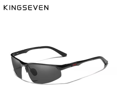 KINGSEVEN Zonnebril 9121 – Zwart-Grijs – Heren - Vrouwen - Gepolariseerd - UV400 - Sportief