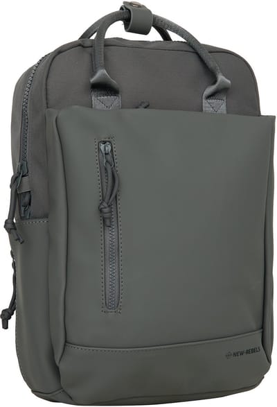 New Rebels Bruce Miami Rugzak 9L Waterafstotende Laptop Rugtas 13 inch Schooltas en Werktas van PU Nylon Comfortabel Comp 9L Antracite