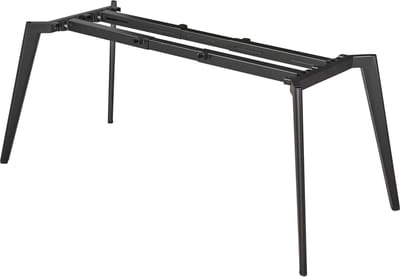 Vergadertafel Victory Deens Ovaal 4-poots 240x120cm frame Aluminium (RAL9006) blad Noten Hickory