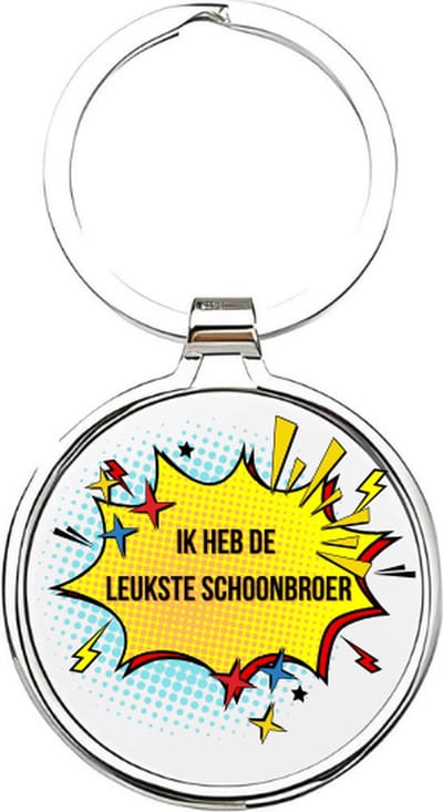 Akyol - ik heb de leukste schoonbroer Sleutelhanger - Schoonbroer - de leukste schoonbroer - schoonbroer sleutelhanger - grote broer sleutelhanger - sleutelhanger broer - familie sleutelhanger - cadeautje - broer cadeau - boy - 4 x 7,5 CM