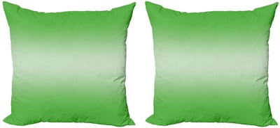 ABAKUHAUS Ombre Kussenhoes – Set 2x40x40 cm – Dubbelzijdig druk – Groen