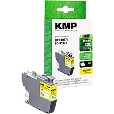 Inktcartridge KMP, vervangt Brother LC3217Y (LC-3217Y), tot 550 pagina's, enkele verpakking, geel