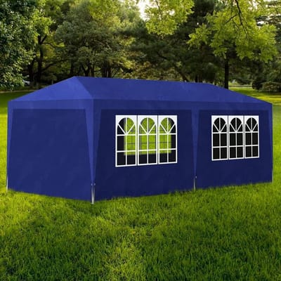 Feesttent - Tuinpaviljoen - Buitenfeesten organiseren - UV- en waterafstotend - 3 x 6 m - Blauw