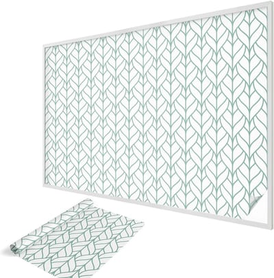 Wallfluent Glas in Lood Raamfolie - Plantsymmetrie Raamfolie Glas in Lood - 200x146 cm - Wit Zelfklevende Raamfolie Glas in Lood - Melkglas Folie met Glas in Lood Effect - Voor de woonkamer, voor het kantoor, voor de hal