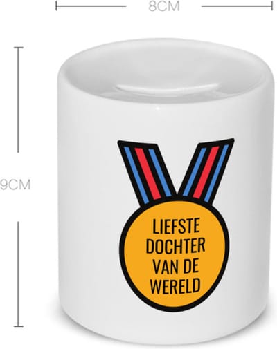 Akyol - liefste dochter van de wereld Spaarpot - Dochter - de liefste dochter - verjaardagscadeau - verjaardag - cadeau - cadeautje voor dochter - dochter artikelen - kado - geschenk - gift - 350 ML inhoud