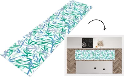 Keukenloper - Loper keuken - Patroon - Bladeren - Planten - 200x50 cm - Keukenloper vinyl