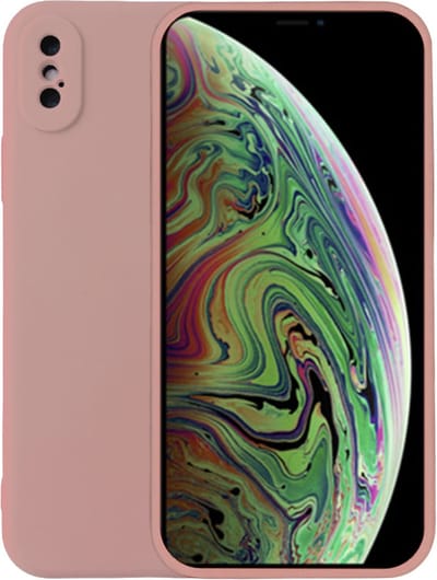 Smartphonica Telefoonhoesje Geschikt voor iPhone Xs Max siliconen hoesje - Backcover Siliconen Case - Zalm geschikt voor iPhone Xs Max